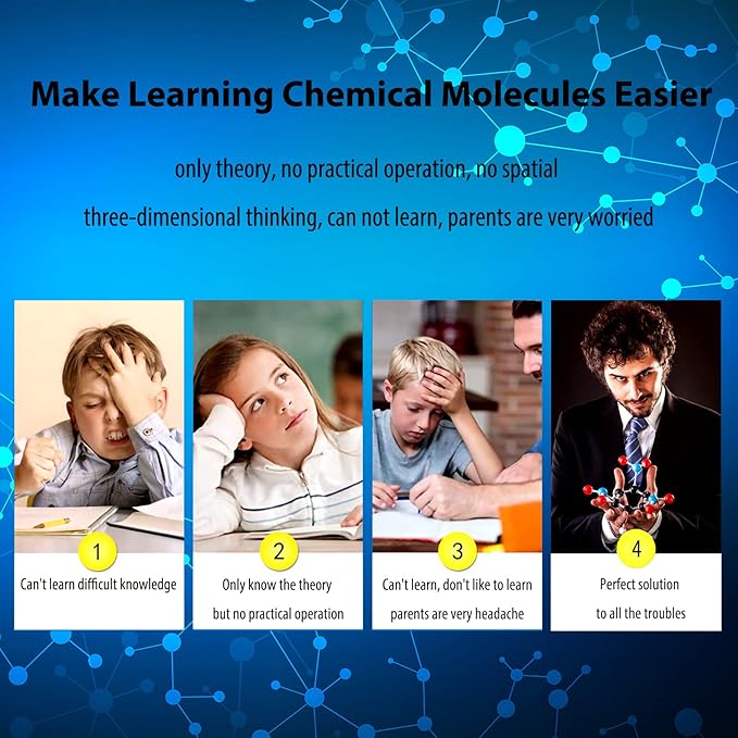 Comprehensive Chemistry Molecular Model Kit 406pc Organic and Inorganic STEM Set,Middle,High School,and College Supplies, Educational Science Set Learning Structure and Reactions Student Gifts