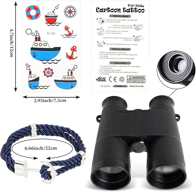 Yewong Kids Yacht Captain Sailor Costume Navy Admiral Uniform Hat Accessories Set for Halloween Birthday Boat Party