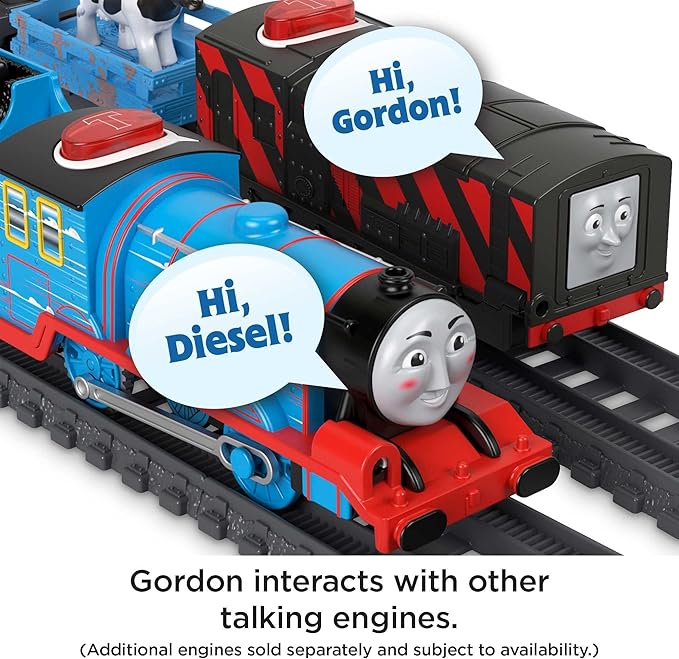 Thomas & Friends Motorized Toy Train Talking Gordon Engine with Sounds Phrases & Coal Tender for Preschool Pretend Play Kids Ages 3+ Years