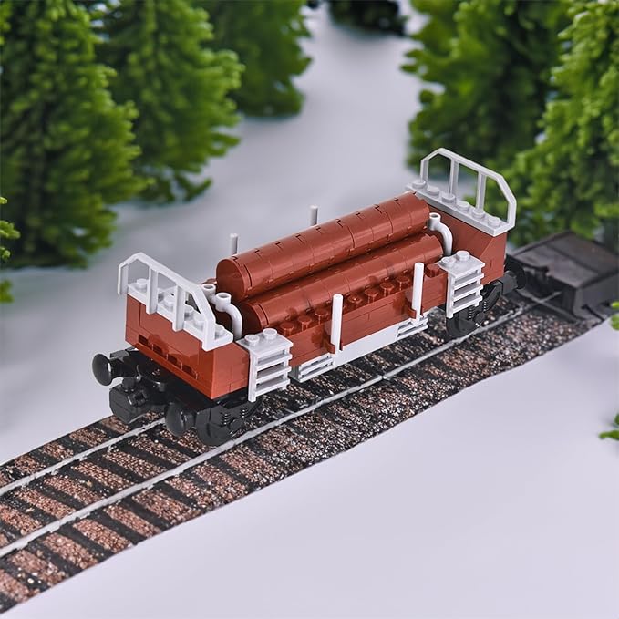 6IN1 City Freight Train Car Building Set, DIY Toys for Teens and Adults, Compatible with Lego 630 Building Accessory (Container)