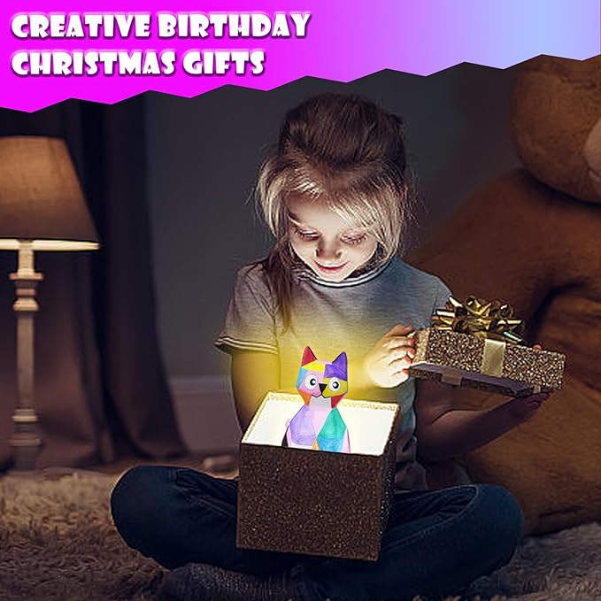 LTZFGZ DIY Cat Lamp Kit, Arts and Crafts for Kids Ages 4-6, Crafts Kit for Girls Ages 3-12, Painting kit for Kids 4-12, Kids Toys Birthday Gift for 4 5 6 7 8 9 Years Old Boys Girls