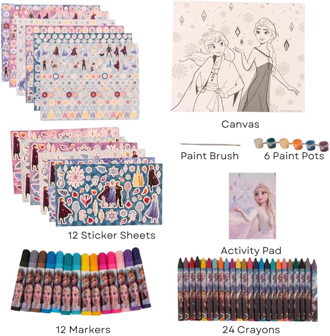 Disney Frozen Creative Coloring Canvas Painting and Activity Set for Kids, 1000+ pcs