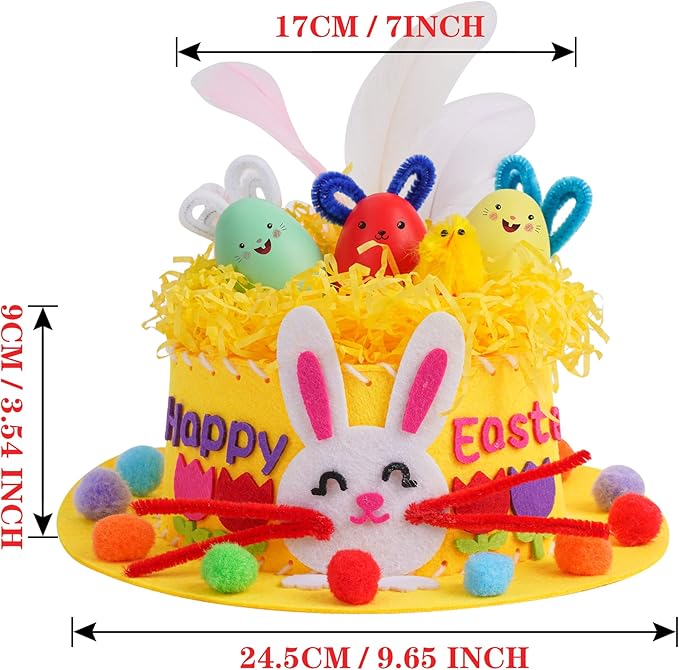 Easter Hat Kit for Children DIY Easter Chick Bunny Egg Crafts Kit