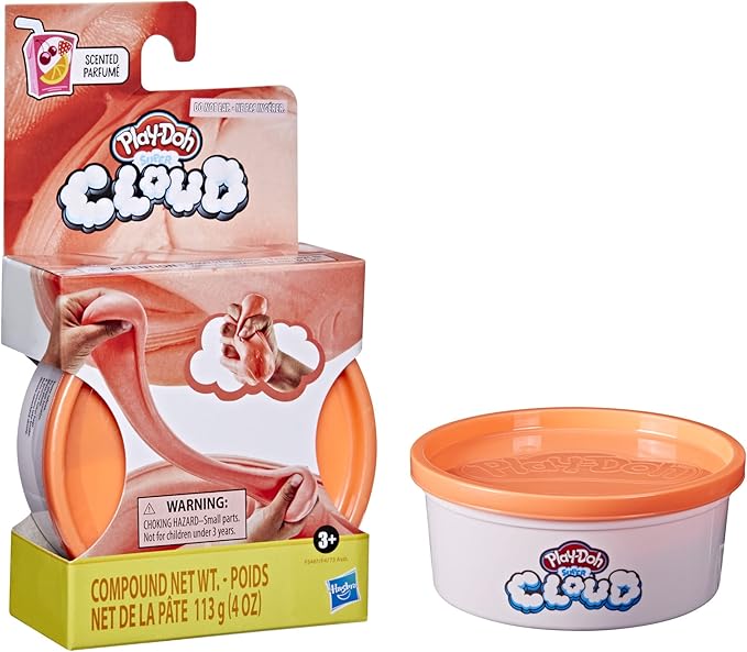 Play-Doh Super Cloud Bright Orange Fruit Punch Scented Single Can of Puffy, Ooey Gooey Compound for Kids 3 Years and Up, 4 Ounces, Non-Toxic