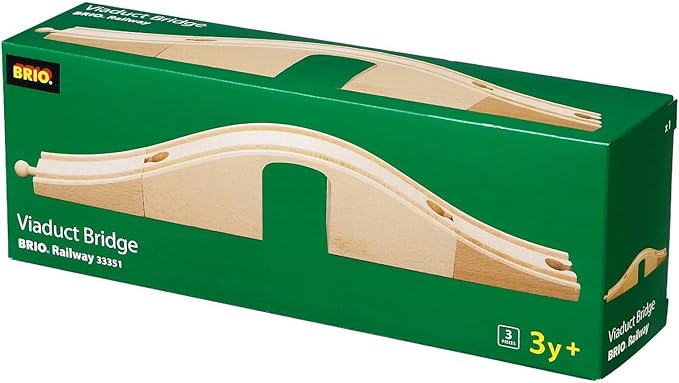 BRIO World 33351 - Viaduct Bridge | 3-Piece Wooden Toy Train Set Accessory | Ideal for Kids Ages 3 and Up | FSC-Certified Wood | Compatible with All Train Sets
