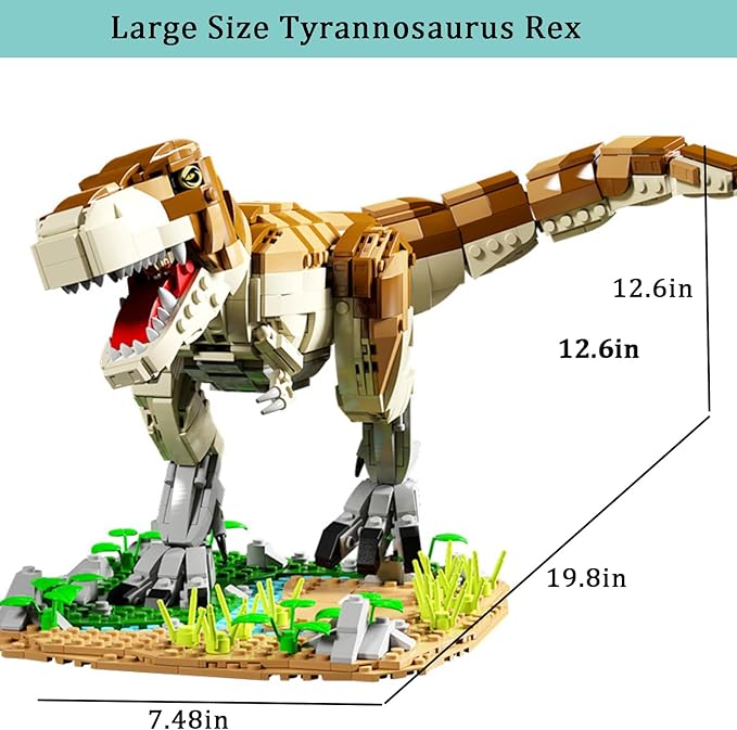 Jurassic Dinosaur Compatible with Lego,1228 Pcs Dinosaur Park World Toys for Age 7 8 9 10 11 12 13 14 Years, Tyrannosaurus Rex Toy for 7-9 Year Old Boy Christmas Birthday