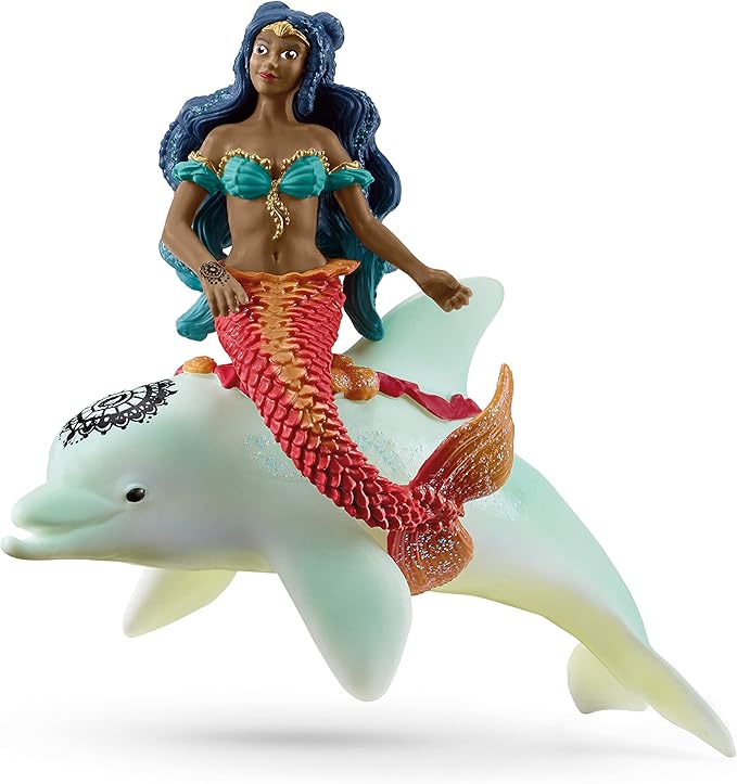 Schleich bayala, Mermaid Toys for Girls and Boys, Mermaid Isabelle Figurine with Toy Dolphin, Ages 5+
