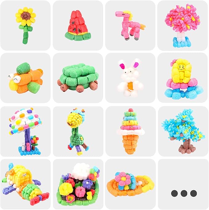 Arts and Crafts for Kids - Magic Foam Corn Craft Kit, STEM Building Model Toys, Bulk Crafts Supplies Kits, Kindergarten Preschool School Crafts Set for Toddler Ages 3 4 5 6 7 8 9 10 11 12 (500pcs)