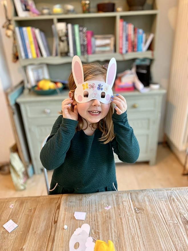 Talking Tables Easter Mask Making Craft Kit for Kids - Pack of 6 | Children Art Supplies, Fun Activities, Decorate for an Egg Hunt, Parade, Creative Gift (TSBUNNY-Masks)