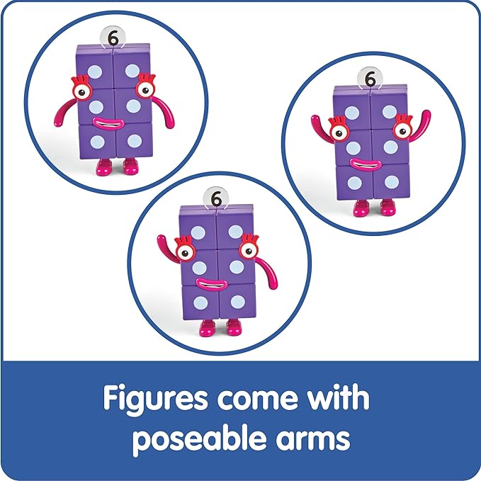 hand2mind Numberblocks Friends Six to Ten Figures, Cartoon Action Figure Set, Toy Figures, Play Figure Playsets, Small Figurines for Kids, Number Toys, Math Toys, Stocking Stuffers for Kids 3-5﻿