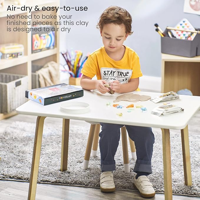Arteza Kids Air-Dry Modeling Clay Kit, 2 x 0.8-oz Packs, Handprint and Baby Footprint Kit, Paw Print Keepsake, with Sandy Clay Tools and Accessories for Kids’ Crafts and Sensory Play