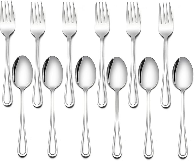 LIANYU 16-Piece Kids Childrens Silverware Set, Include 8 Kids Spoons and 8 Kids Forks, Stainless Steel Toddler Utensils Flatware Set, Child Cutlery for Home Preschools, Dishwasher Safe