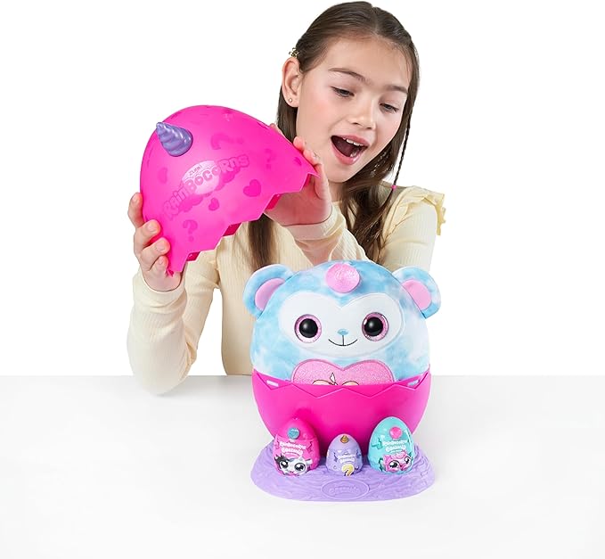 Rainbocorns Eggzania Mini Mania Zebra Plush Surprise Unboxing with Animal Soft Toy, Idea for Girls with Imaginary Play by ZURU