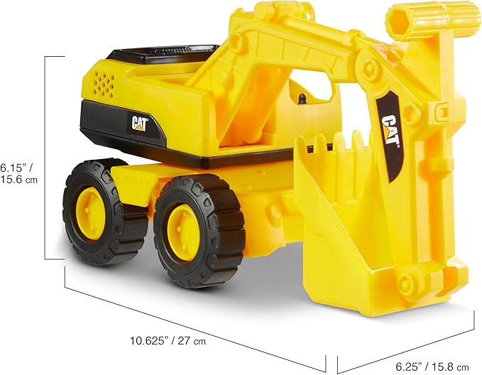 CAT Construction Toys, Construction Fleet 10" Excavator Toy – Ages 2+ Real Working Parts, Indoor/Outdoor Play, Sturdy Plastic Construction, Ideal Sand/Beach Toy