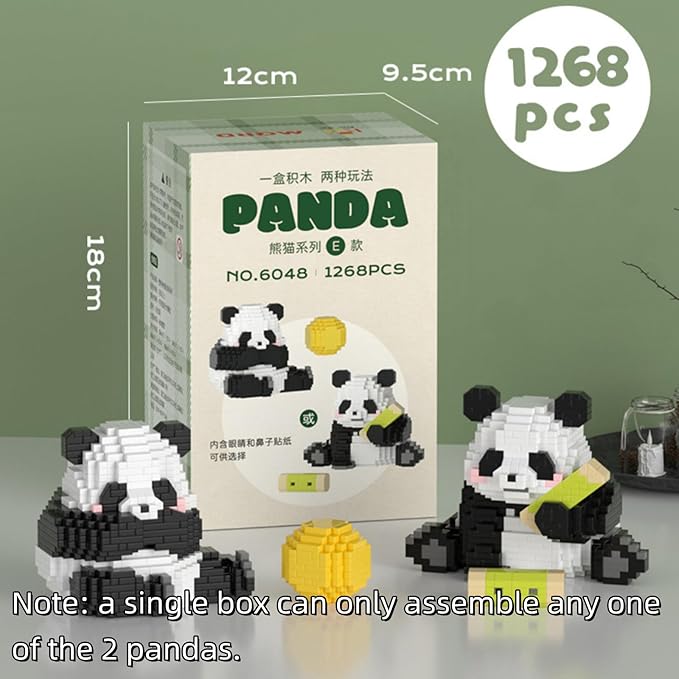 QMEAKMONY Mini Building Blocks Panda Sets Cute Micro Mini Panda Building Bricks for Adults Micro Nano Bricks Perfect Party Favors for Teenagers(1268 PCS)