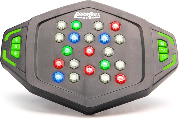 Educational Insights BrainBolt Genius Handheld Electronic Memory Game with Lights & Sounds, Brain Teaser Puzzle Game, Ages 7+