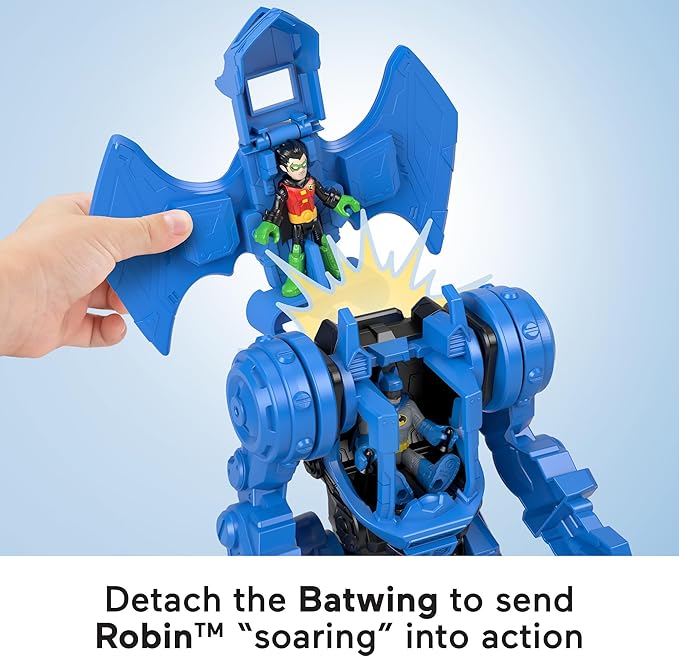 Fisher-Price Imaginext DC Super Friends Batman Toy, Robo Command Center Playset & Figures, Detachable 10-inch Robot for Kids Ages 3+ Years
