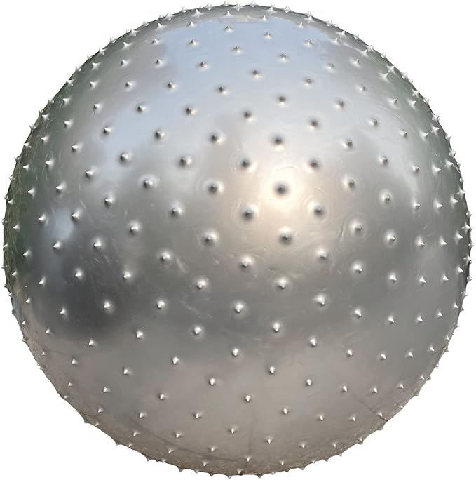 Large Sensory Massage Ball for Kids, 33.5" 85CM Bouncy Exercise Ball, Big Inflatable Ball with Tactile Spikes, Outdoor Ball Pool Ball Yoga Ball, Large Beach Ball (1 SET GREY BALL)