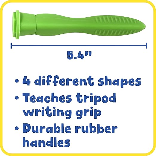 READY 2 LEARN Triangle Grip Stampers - Geometric - Set of 4 - Ages 2+ - Easy to Hold Paint and Dough Stampers for Kids