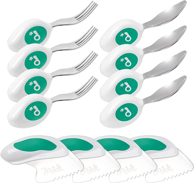 doddl 4 Sets Knife, Fork, and Spoon Set - 12 Pieces - Learn to use Toddler Silverware in Minutes, Toddler Utensils 1 year old & up, Baby Led Weaning Supplies