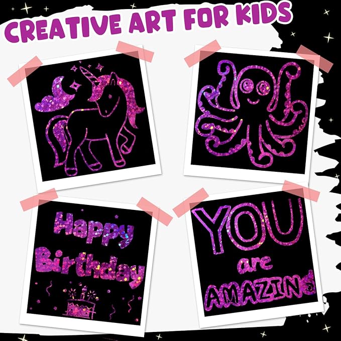 ZMLM Rainbow Scratch Art Paper Mini Note for Kids Gifts Ages 4-8 Bulk Craft Supplies for Teen Girls Boys Easter Basket Stuffers Birthday Classroom Party Games Toy Valentines Day Gift(Rose)