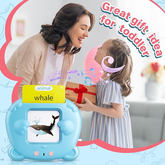 Talking Flash Cards for Toddler 1-6 Year Olds, Learning Montessori Toys with 224 Sight Words, Pocket Speech for Toddlers Therapy Toys, Children's Sensory Preschool Learning Educational Birthday Gifts