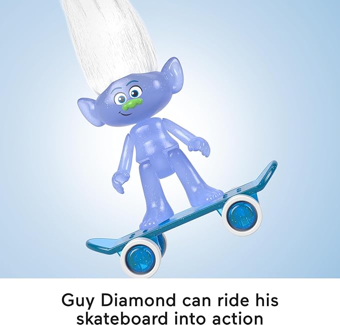 Fisher-Price Imaginext DreamWorks Trolls Toys Sparkle & Roll Pack, Poppy Branch & Guy Diamond Figures for Pretend Play Kids Ages 3+ Years