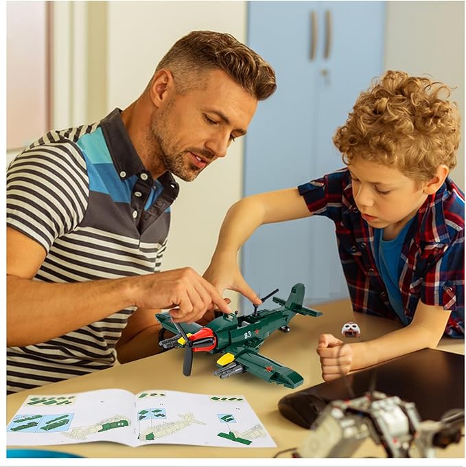 TOY PLAYER II-2 Attacker Aircraft Builiding Set - WW2 Military Airplanes Model, Gift for Boys Age 6 7 8 9 10 11 12 and WW2 Military Set Collectors & Enthusiasts