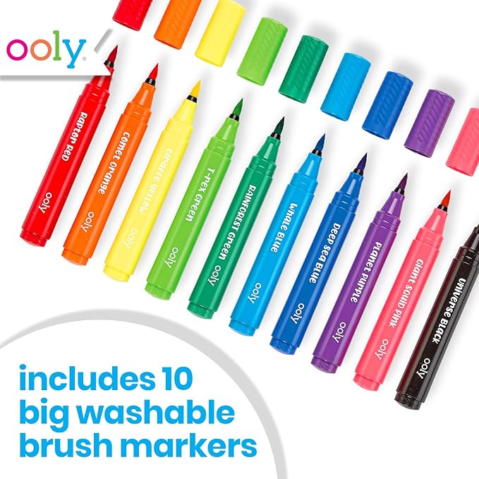 Ooly Thick Washable Markers Bundle of 18 Colors, Washable Toddler Markers with Jumbo Grip and Jumbo Barrel, Perfect for Little Hands - Bundle