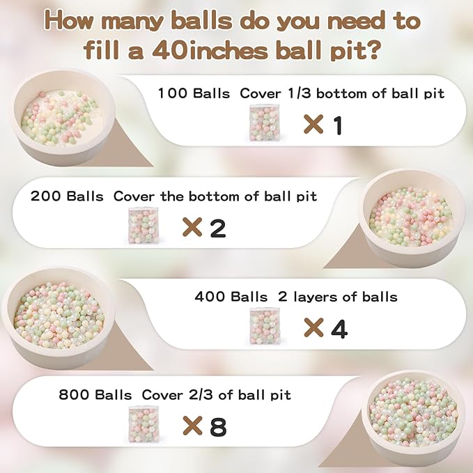 GOGOSO Ball Pit Balls 100pcs 2.15inch for Toddlers Baby - Muti-Color Plastic Balls for Ball Pit Play Tent Playhouse Pool Birthday Party Decoration