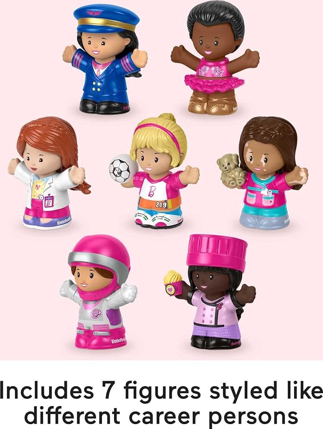 Fisher-Price Little People Barbie Toddler Toys, You Can Be Anything Figure Pack, 7 Characters for Pretend Play Ages 18+ Months (Amazon Exclusive)