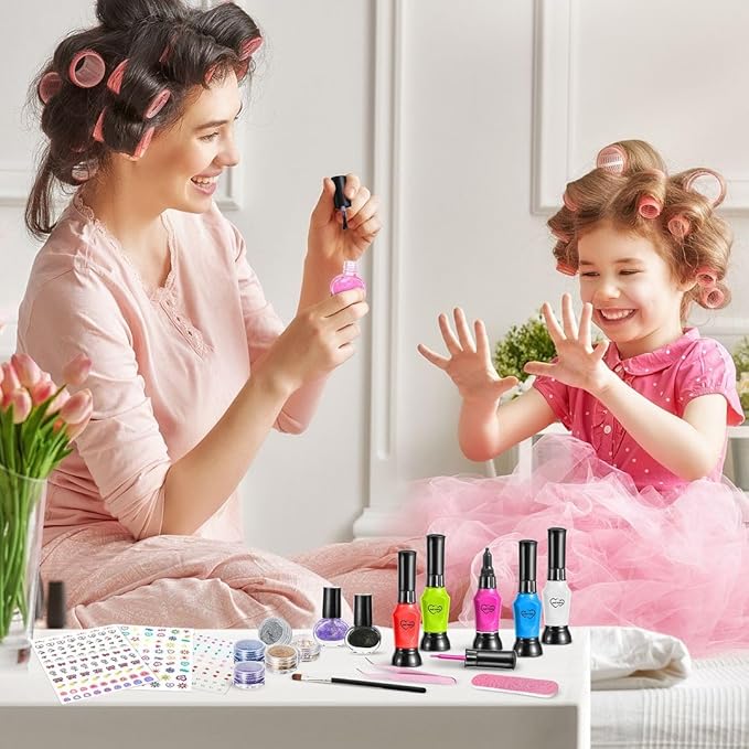 Shemira Nail Art Kit for Girls, Nail Polish Kit for Kids Ages 7-12 Years Old, Ideal Birthday Gift for Girls 7 8 9 10 11 12 Years Old, Nail Polish GIft Set for Teens