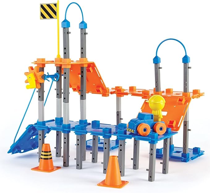 Learning Resources City Engineering and Design Building Set, Ages 5+,100 Pieces, Engineer STEM Toy, Construction Toys, Simple Machines Kids