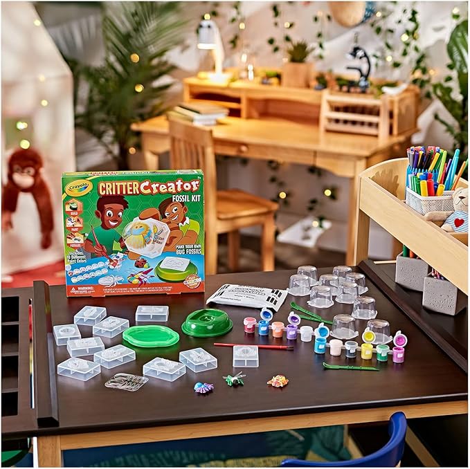 Crayola Metallic Clay Art Kit with Paints, Fossil Molds, Gift for Kids, Ages 7, 8, 9, 10