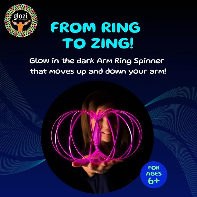 Mozi Glozi Geometric Magic Flow Bracelet - Easy to Use - 3D Bracelet Spiral Toy, Glowing Spinning Bracelet Spiral for Children and Adults (Yellow)