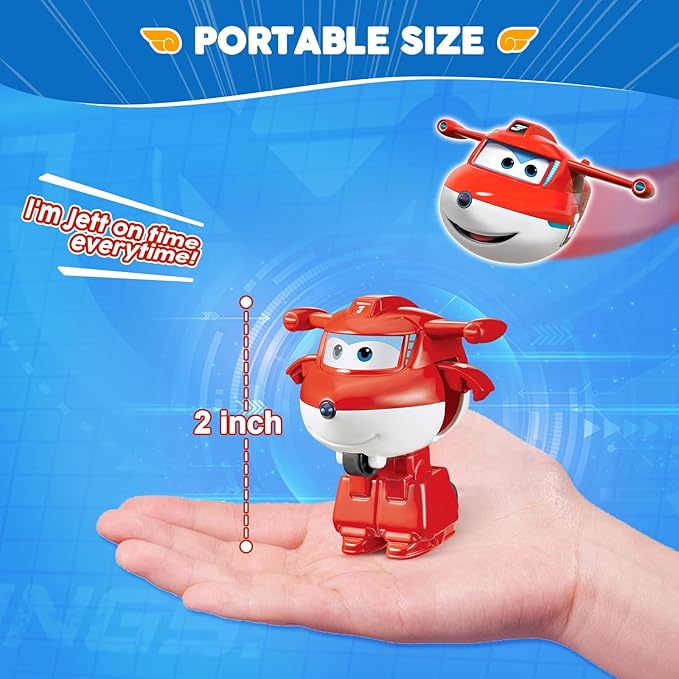 Super Wings Transformer Toys, 2 in Jett Robot Transformer Action Figures, 2-in-1 Mode Robot Transformer Toys for Boys Girls 4-6 6-8, Fun Plane Toys for Boys Toddlers Kids Age 3 4 5 6 7 8