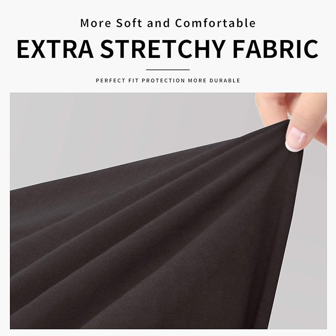 Easy-Going 100% Dual Waterproof Oversized Cover Stretch Soft Couch Cover for Dogs, Sofa Slipcover for 3 Separate Cushion Couch Leakproof Furniture Protector for Kids, Pets Chocolate
