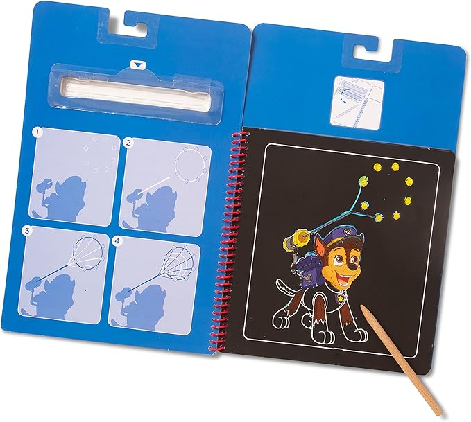 Melissa & Doug PAW Patrol Scratch Art 3-Pack – Chase, Skye, Marshall Color Reveal Travel Activity Pads - Reverse