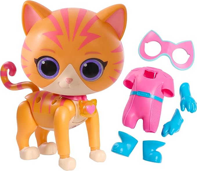 Just Play Disney Junior SuperKitties Cat-Tastic Transforming Ginny Lights and Sounds Figure, Kids Toys for Ages 3 Up