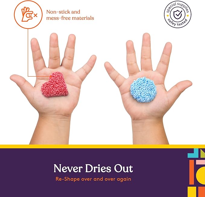 Special Supplies Fun Foam Modeling Foam Beads Play Kit, Children’s Educational Clay for Arts Crafts Kindergarten, Preschool Kids Toys Develop Creativity, Motor Skills (10-Pack)