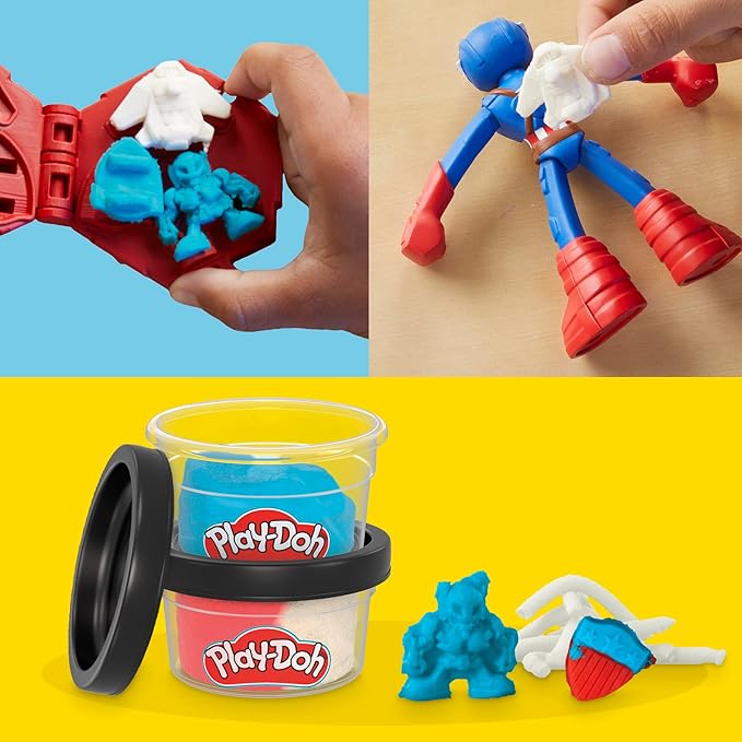 Play-Doh Marvel Captain America Stamping Shield with Bendy Action Figure, Imagination Toys for 4 Year Old Boys and Girls and Up