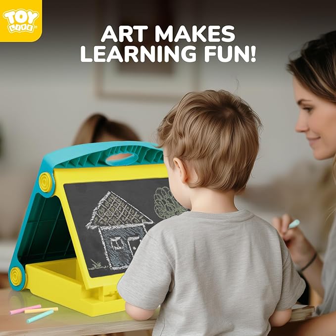 STEAM Life Tabletop Easel for Kids Art Easel for Kids 3 4 5 Toddler Art Easel Board for Kids Chalkboard White Board for Kids Easel Set Dry Erase Board Portable Desktop Easel Painting Easel for Kids