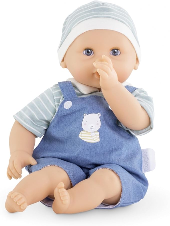 Corolle Bébé Calin Mael Boy Baby Doll - 12" Soft Body Doll with Blue Outfit, Sleeping Eyes That Open and Close, Vanilla Scented, Mon Premier Poupon Collection for Ages 18 Months and up