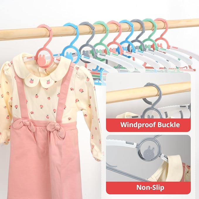 Adjustable Plastic Baby Hangers for Closet, Hanger for Baby Children Clothes, Suitable for Infant Toddlers Nursery Kids 11.4" Clothes Hangers 20Pack(Mix Colors)