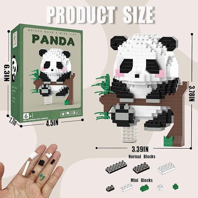 Mini Building Blocks- Hanging Panda, Party Favors- Micro Blocks Panda Toy for Kids 6 7 8 9 10+, Mini Blocks Building Sets for Adults, Easter/Birthday for Boys and Girls(463PCS)