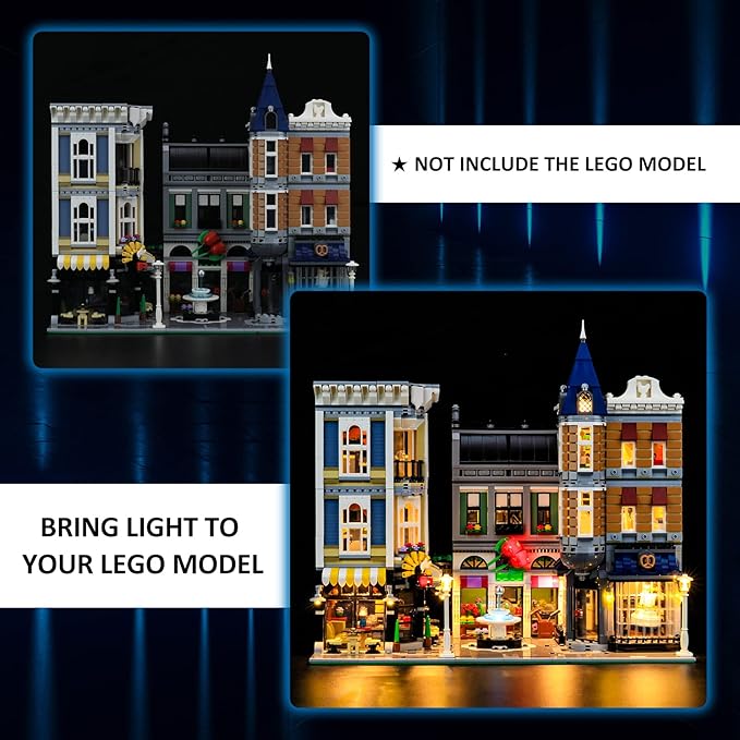 YEABRICKS LED Light for Lego-10255 Creator The Assembly Square Building Blocks Model (Lego Set NOT Included)