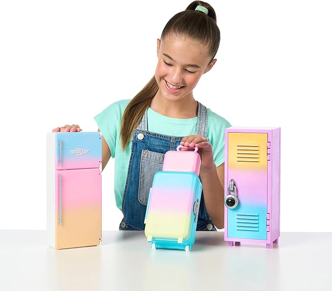 REAL LITTLES My Rainbow Collection, Roller Case, Fridge and Locker Desk Caddies in One Pack! Plus 57 Mini Toy Surprises! | Amazon Exclusive