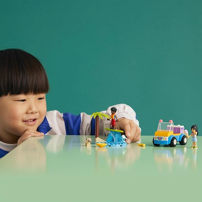 LEGO Friends 41725 Beach Baggy in Summer, Toy Blocks, Present, Vehicle, Glue, Girls, Ages 4 and Up