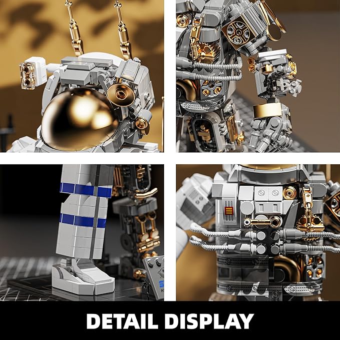 TYCOLE City Space Astronaut Building Toy Set -Translucent Classic Spaceman Model Building Block Set with Display Stand,Home or Office Decor,Idea Christmas Birthday Gift for Adults&Kids 8+ (860PCS)