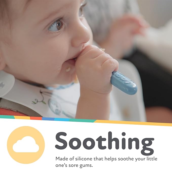 Nuby 3-Stage Baby's First Spoons Set - 3 Pack - 6+ Months - Baby Spoons with Easy Grip Handle - Serene